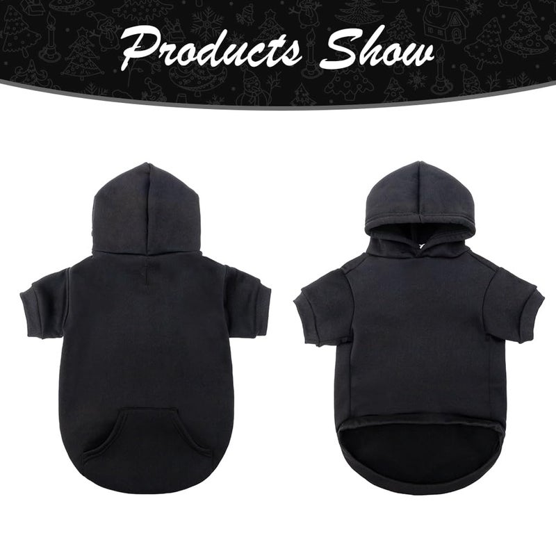 KOOLTAIL Basic Dog Hoodie - Soft and Warm Dog Hoodie Sweater with Leash Hole and Pocket, Dog Winter Coat, Cold Weather Clothes Sweatshirt for Small Medium Large Dogs Puppy Cat Boys Girls Black L - Image 3